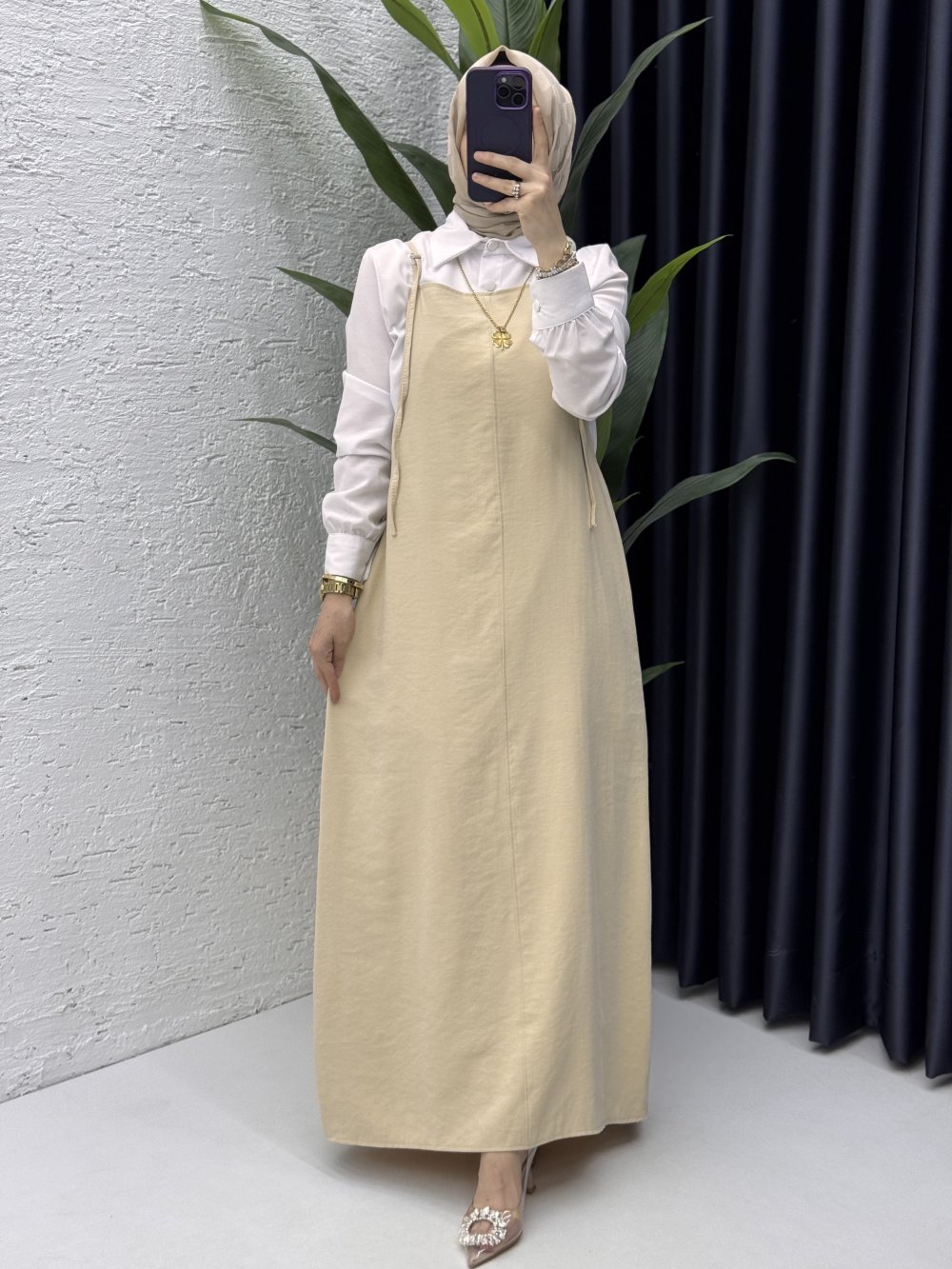 Yağmur Jile Tesettür Giyim Taş Rengi