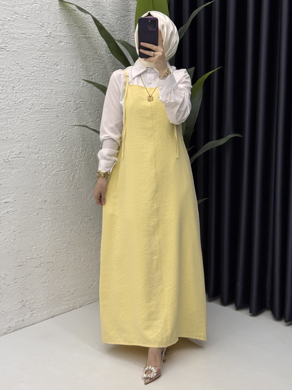 Yağmur Jile Tesettür Giyim Sarı