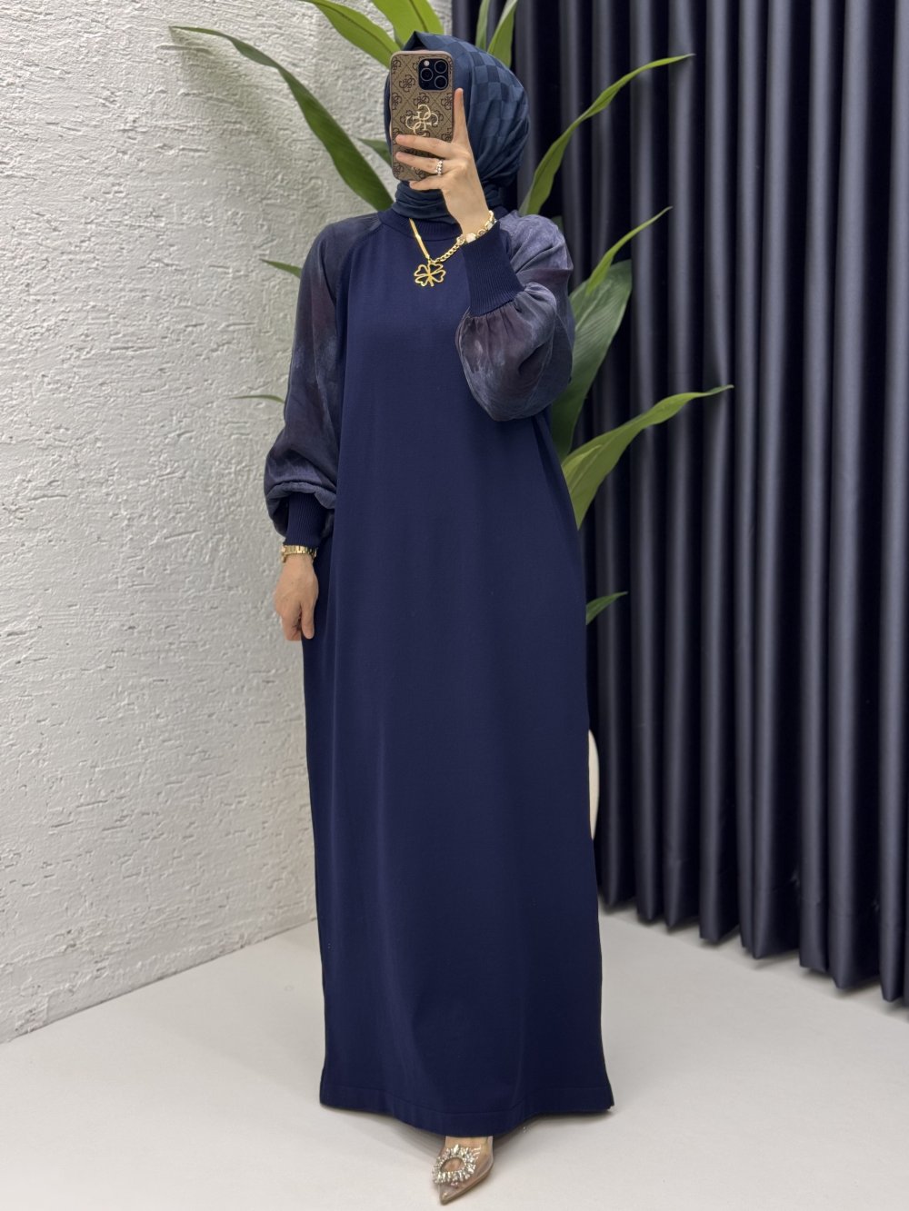 Zerine Elbise Tesettür Giyim  Lacivert