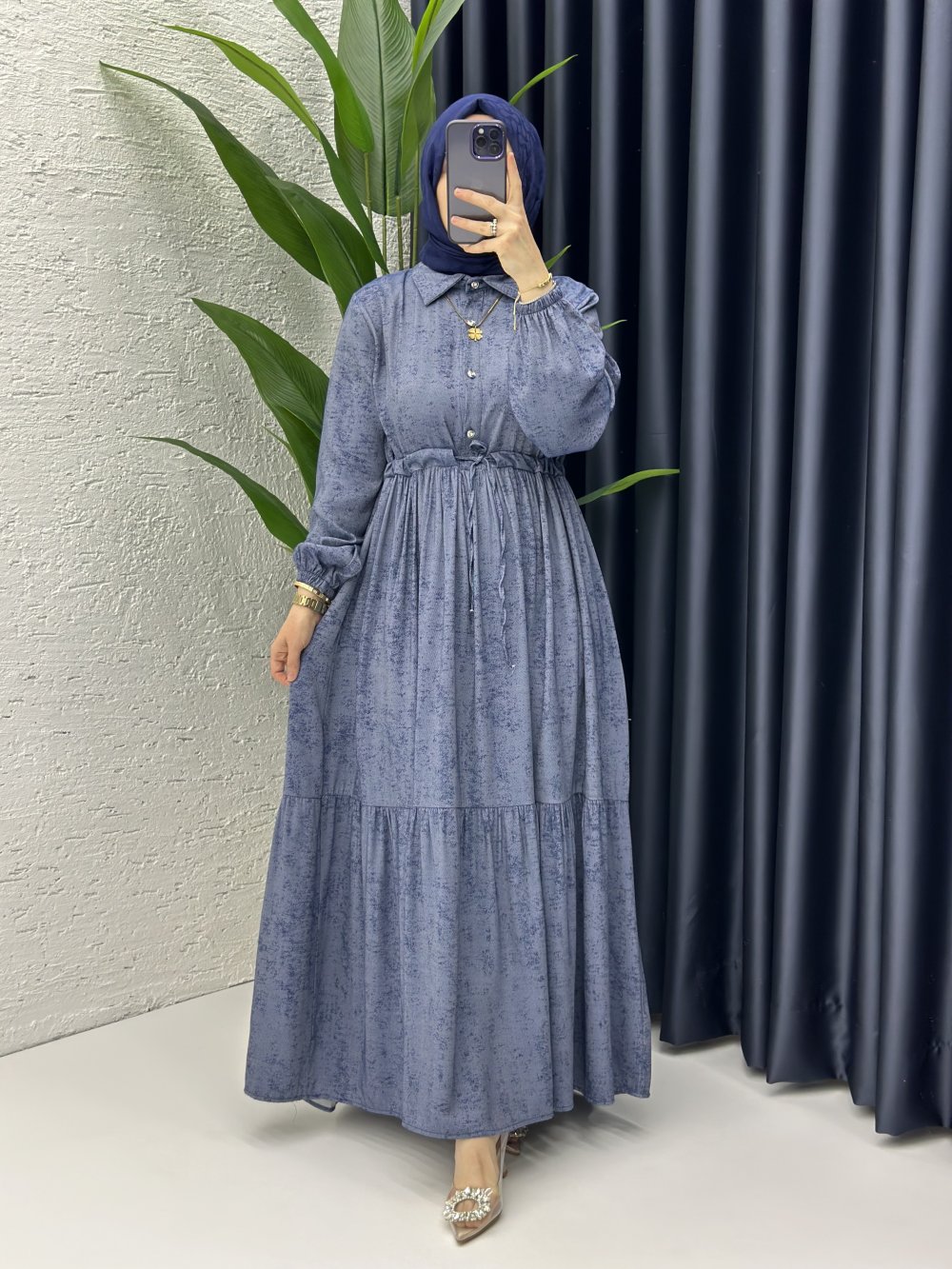 Zerre Elbise Lacivert