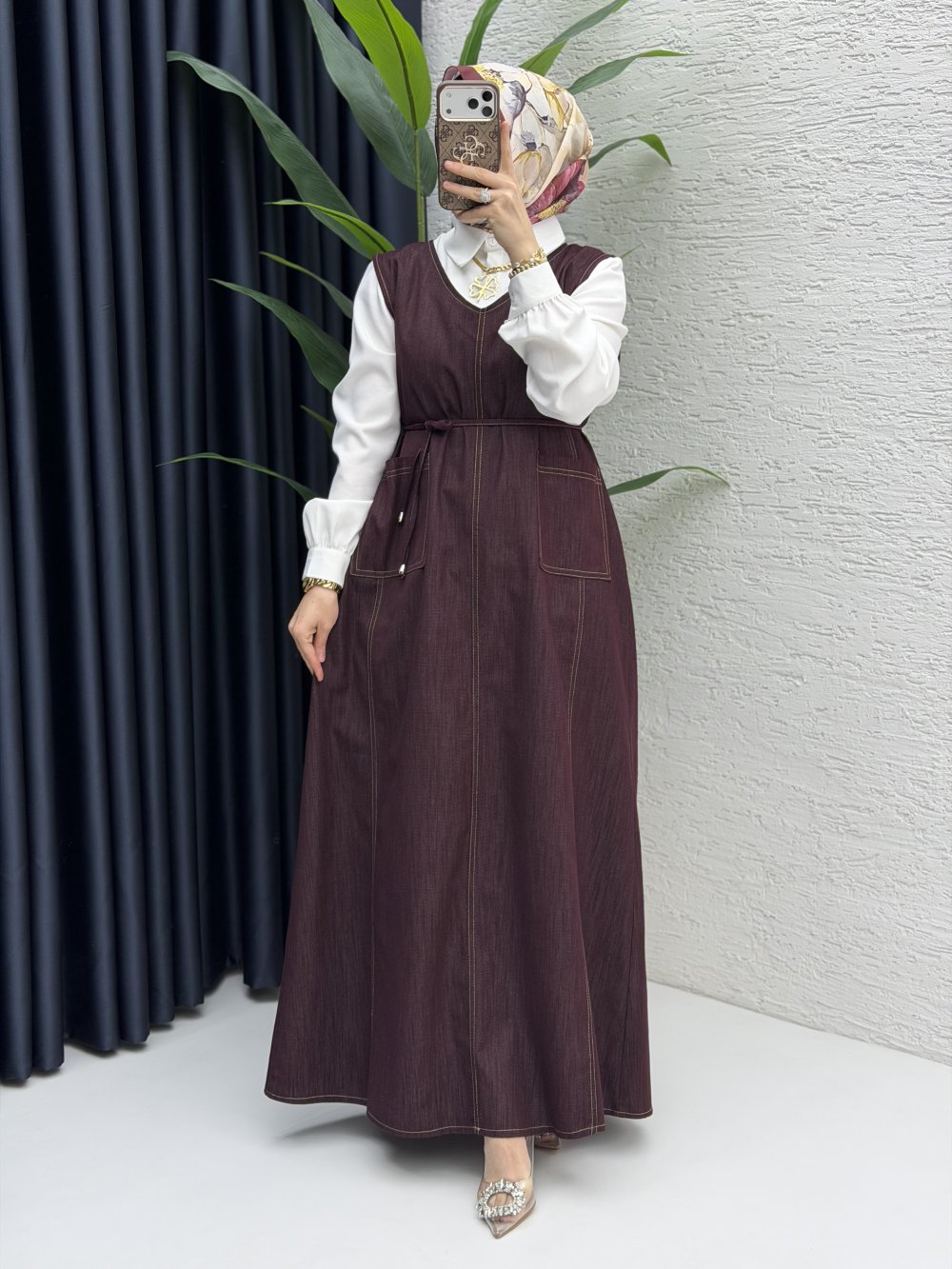 Afize Kot Jile Tesettür Giyim  Mürdüm