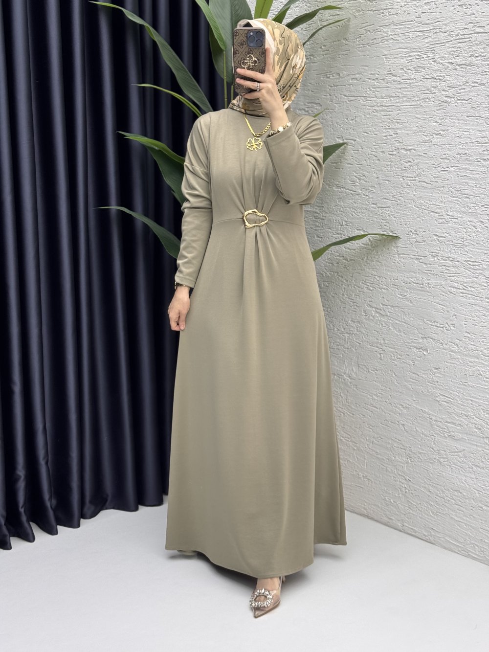 Afra Elbise Tesettür Giyim  Yeşil