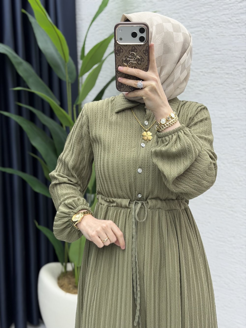 Ahenk Elbise Tesettür Giyim  Çağla Yeşili