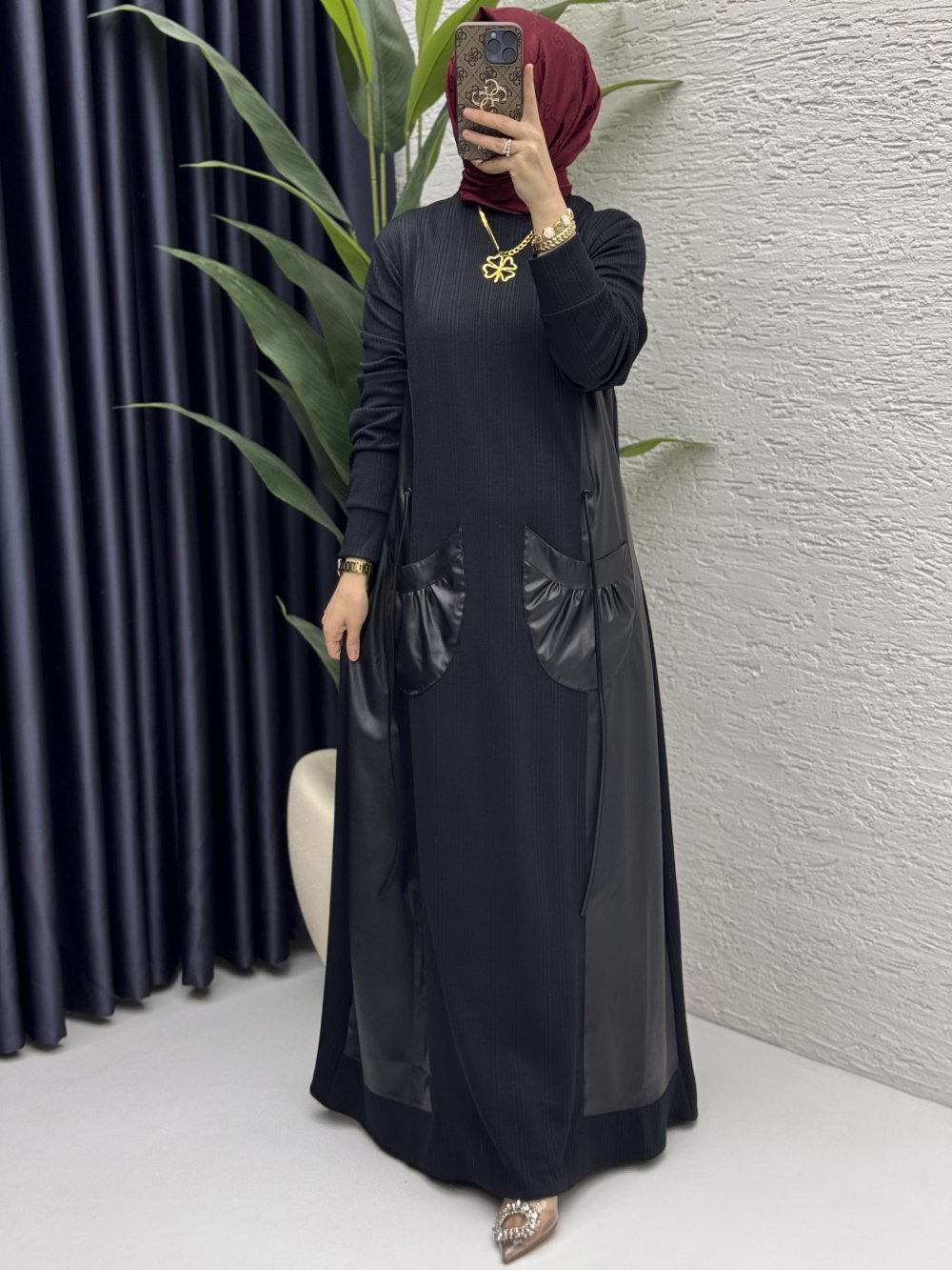 Asmin Elbise Tesettür Giyim Siyah