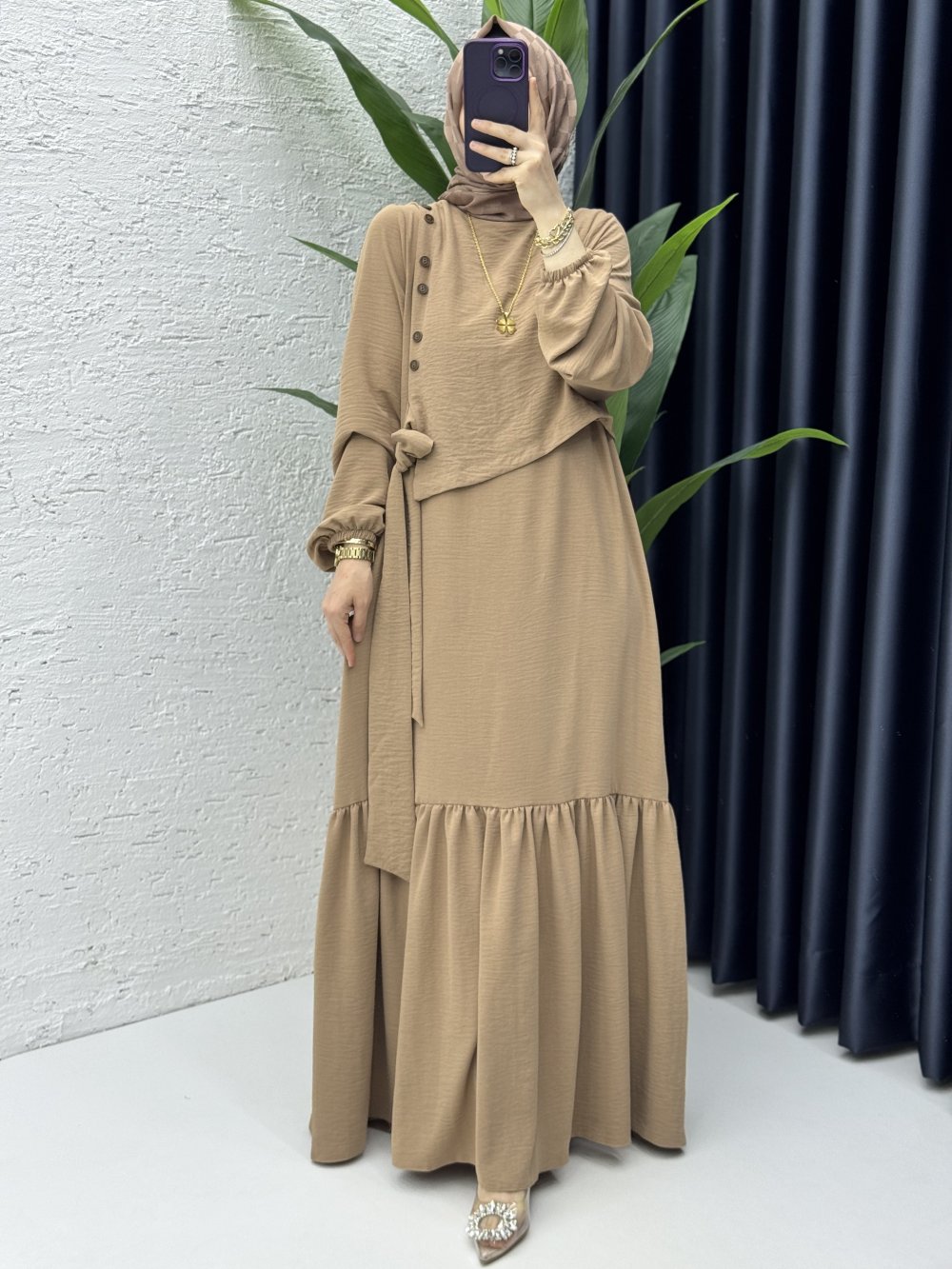 Aycan Elbise Tesettür Giyim Latte