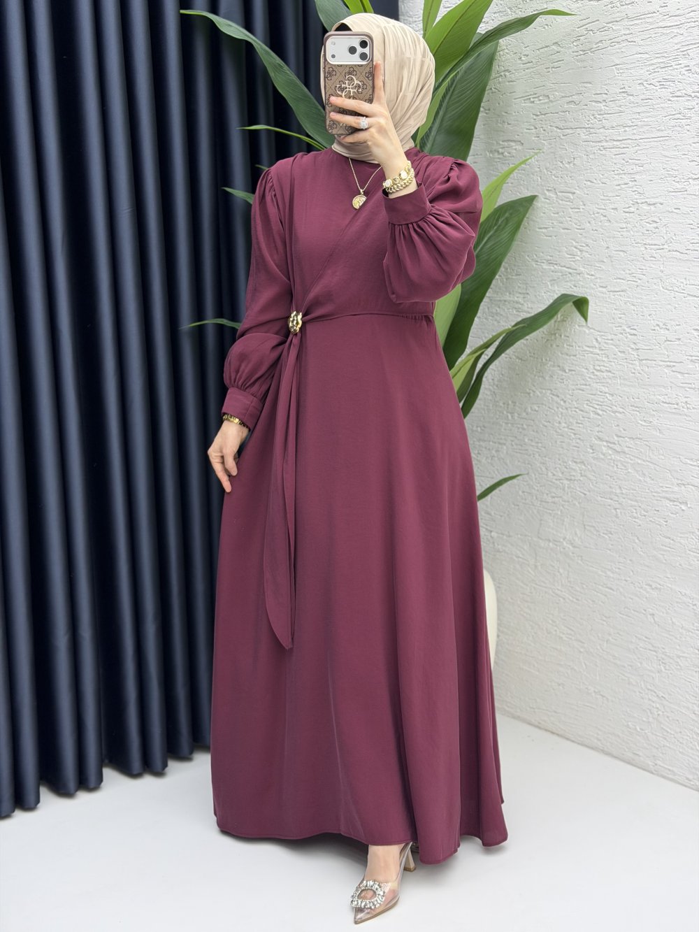 Ayliz Elbise Tesettür Giyim  Vişne