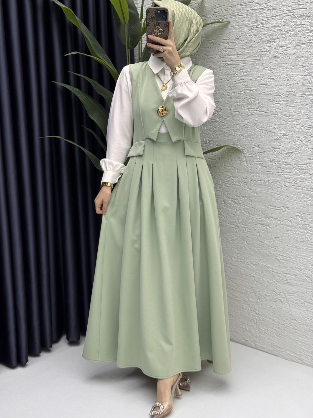 Ayperi Jile Tesettür Giyim  Çağla Yeşil