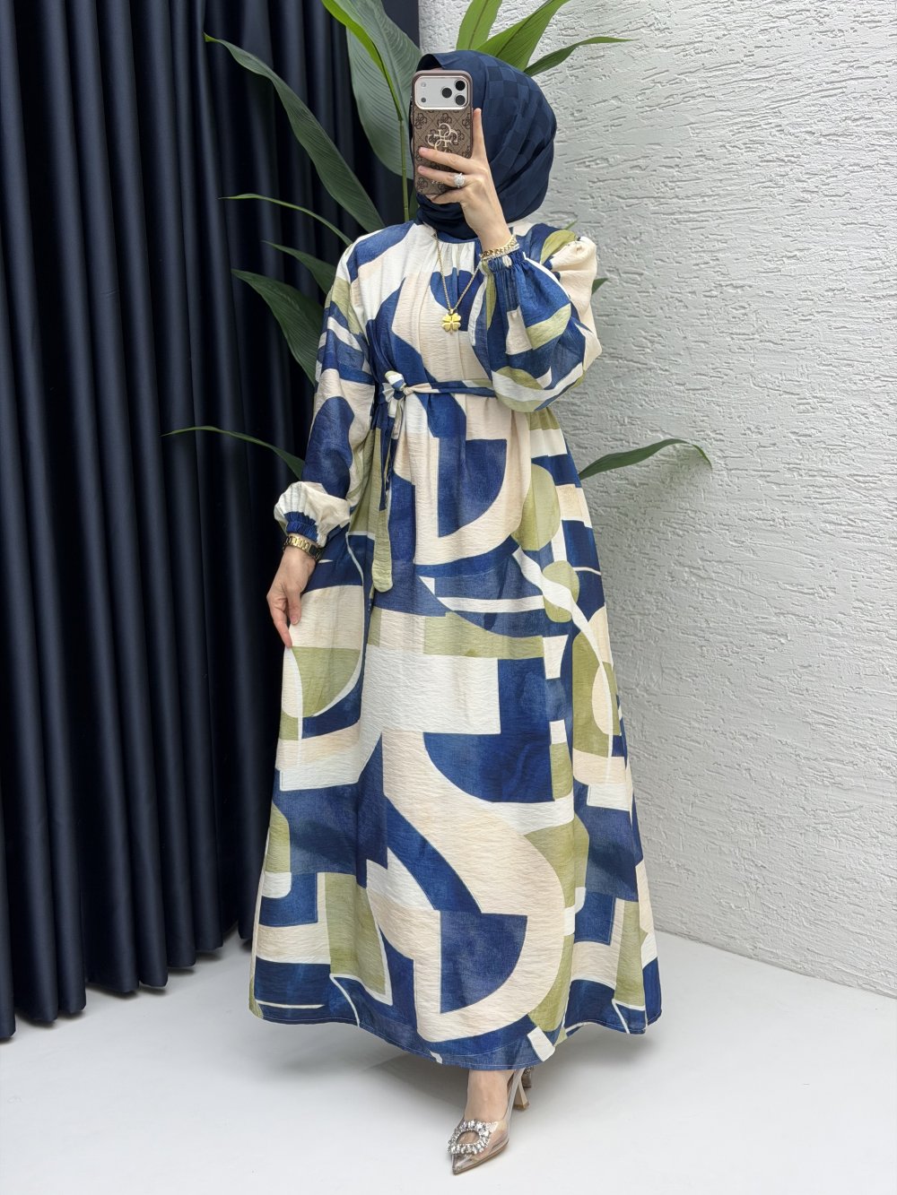 Ayşin Elbise Tesettür Giyim Lacivert