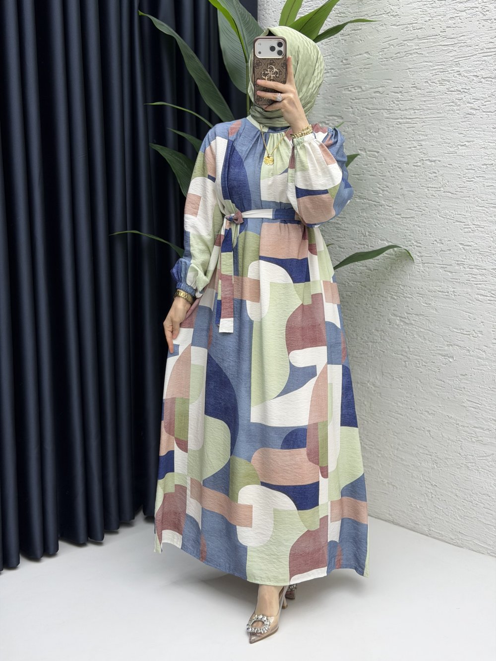 Ayşin Elbise Tesettür Giyim Mavi