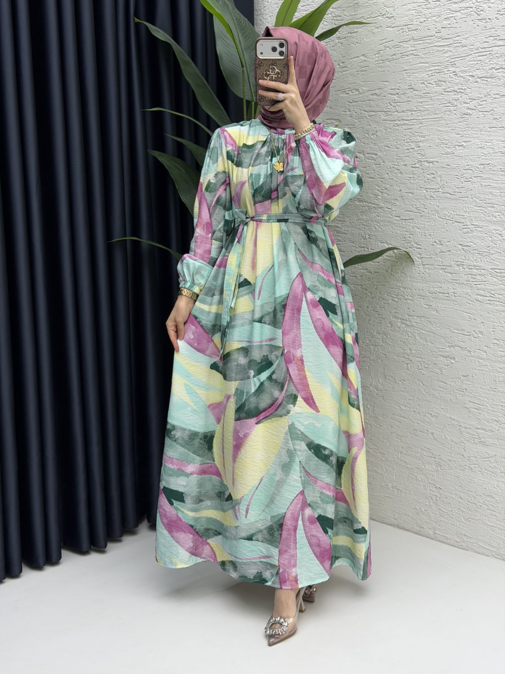 Ayşin Elbise Tesettür Giyim  Yeşil