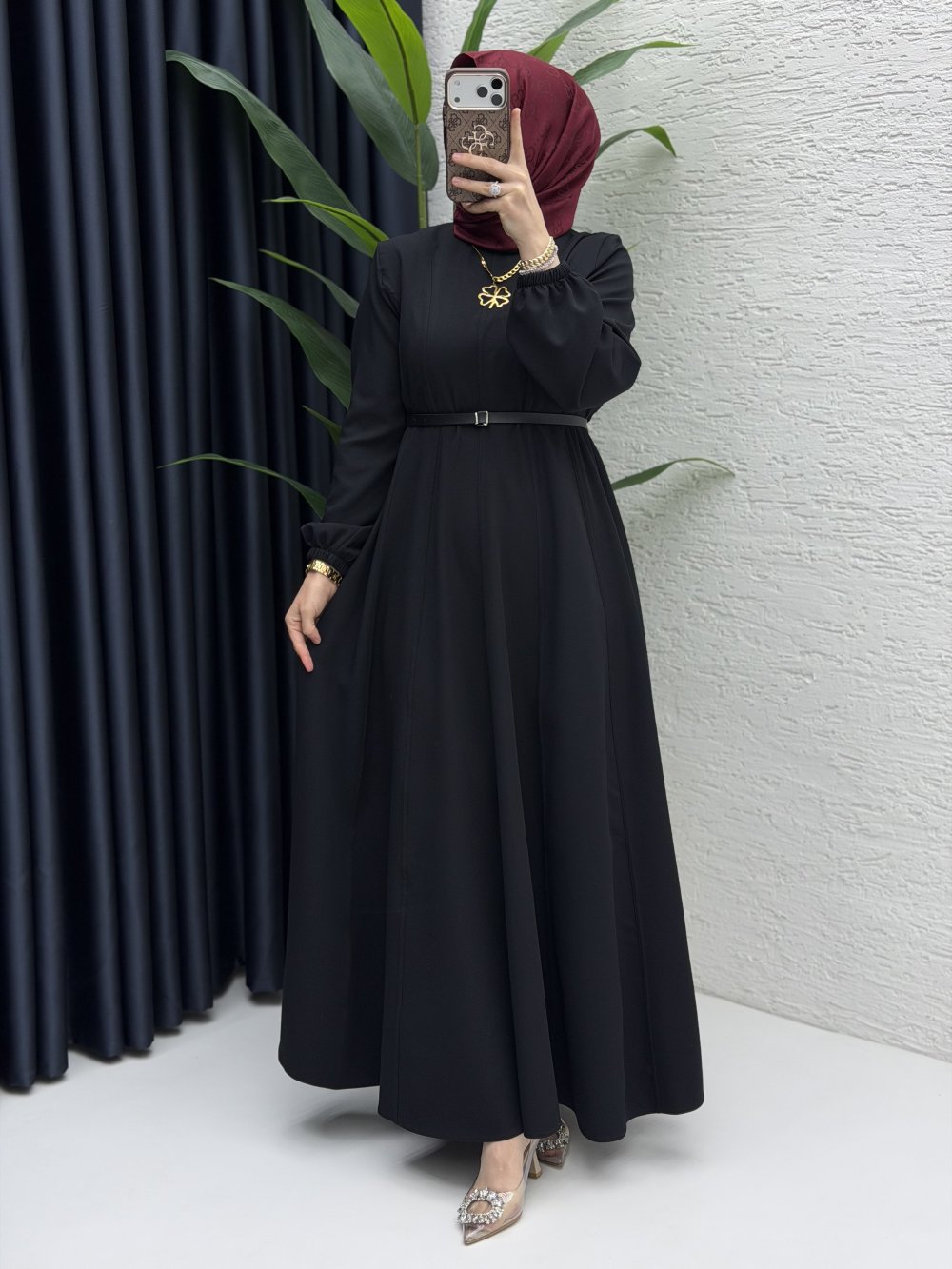 Belkıs Elbise Tesettür Giyim  Siyah