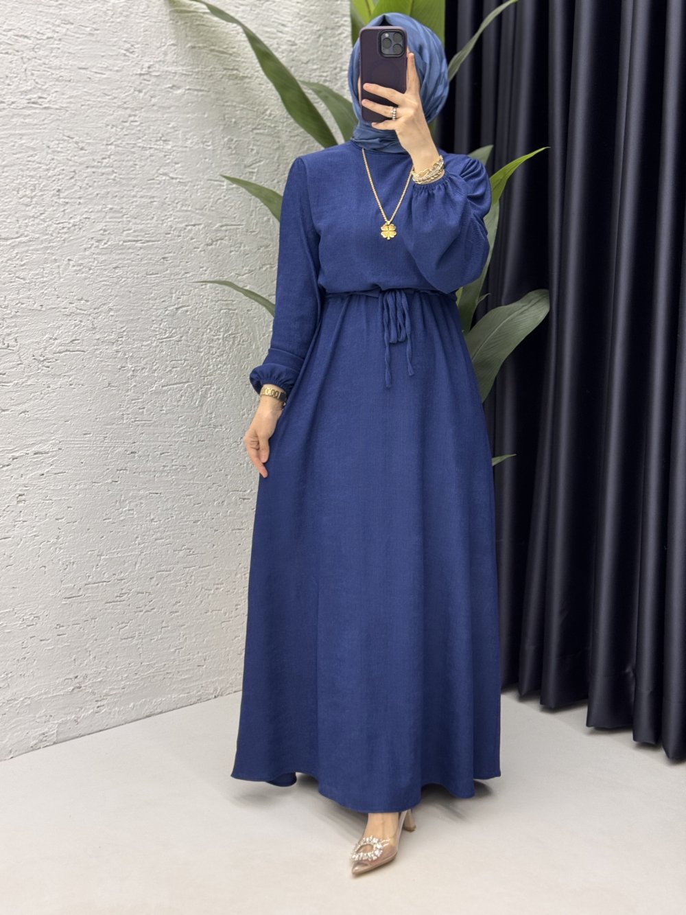 Billur Elbise Tesettür Giyim  Lacivert