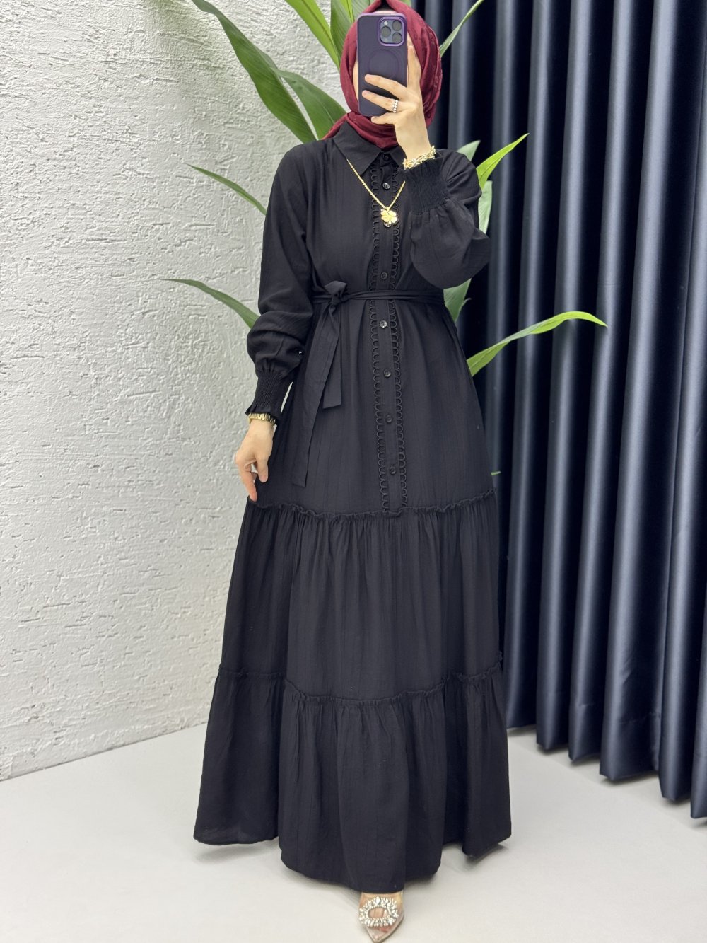 Büşra Elbise Tesettür Giyim Siyah