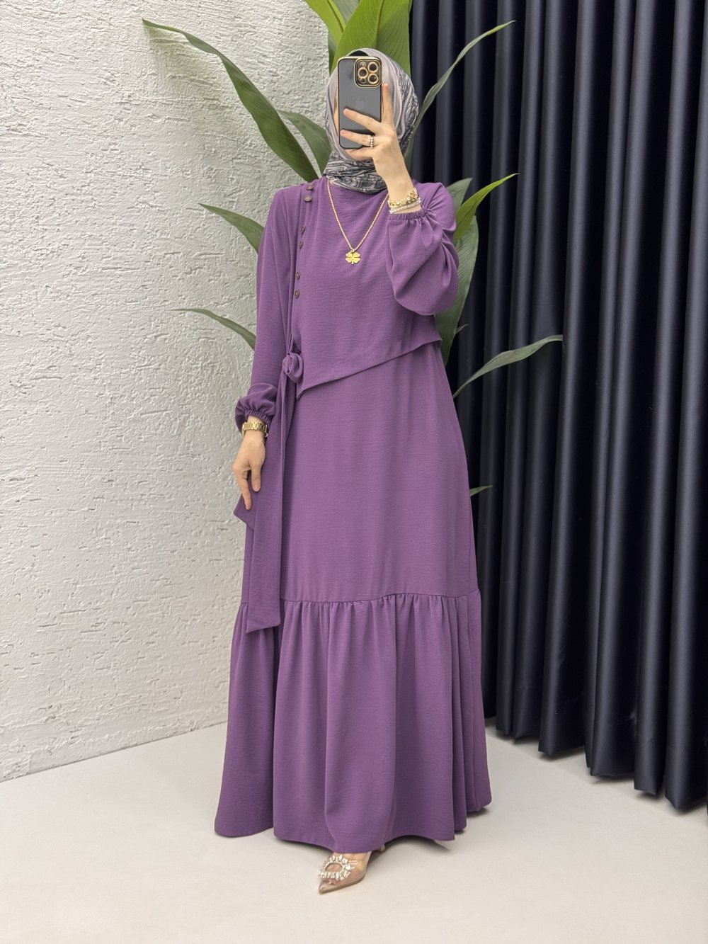 Aycan Elbise Tesettür Giyim  Mor