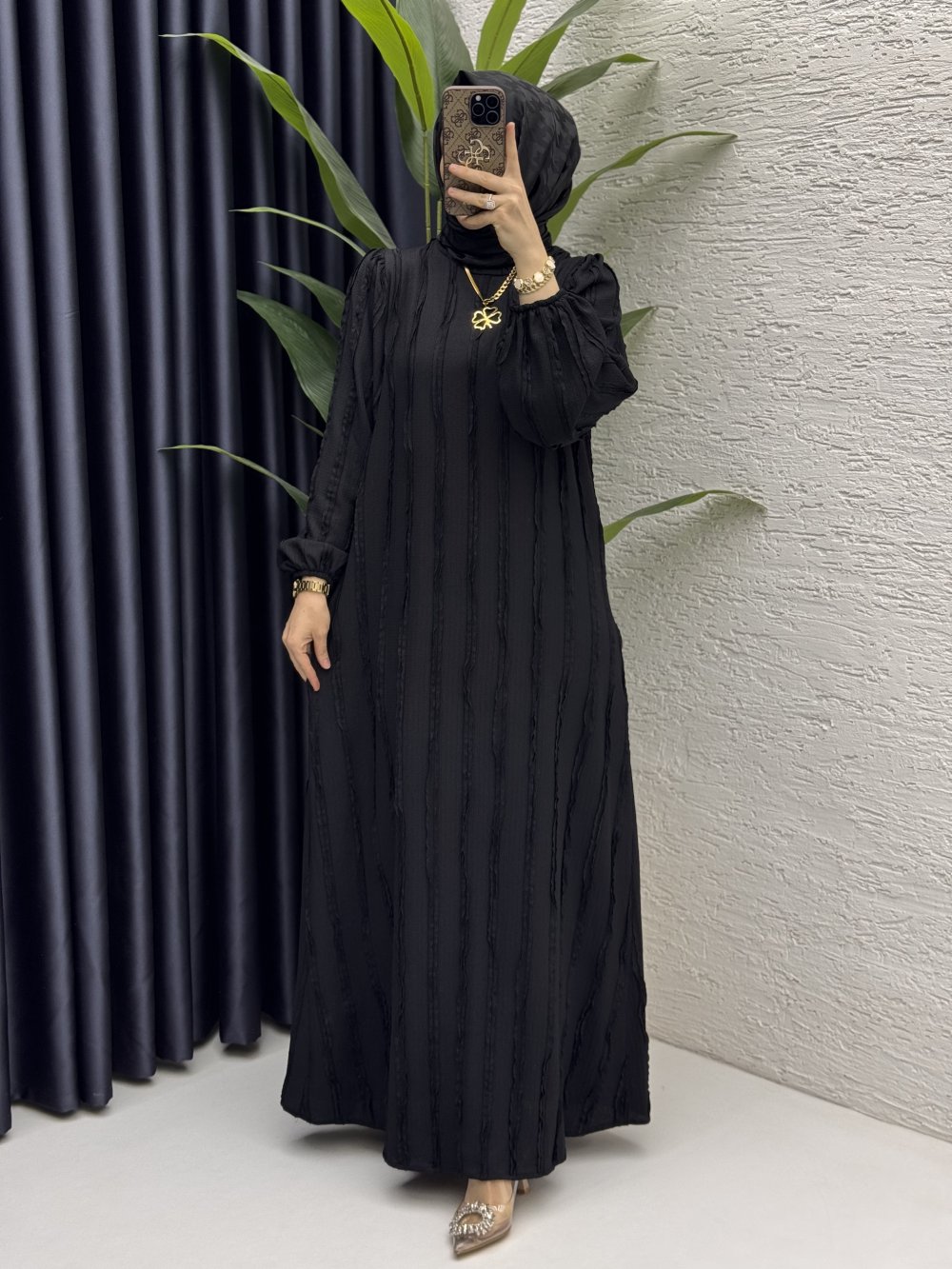 Cevher Elbise Tesettür Giyim   Siyah