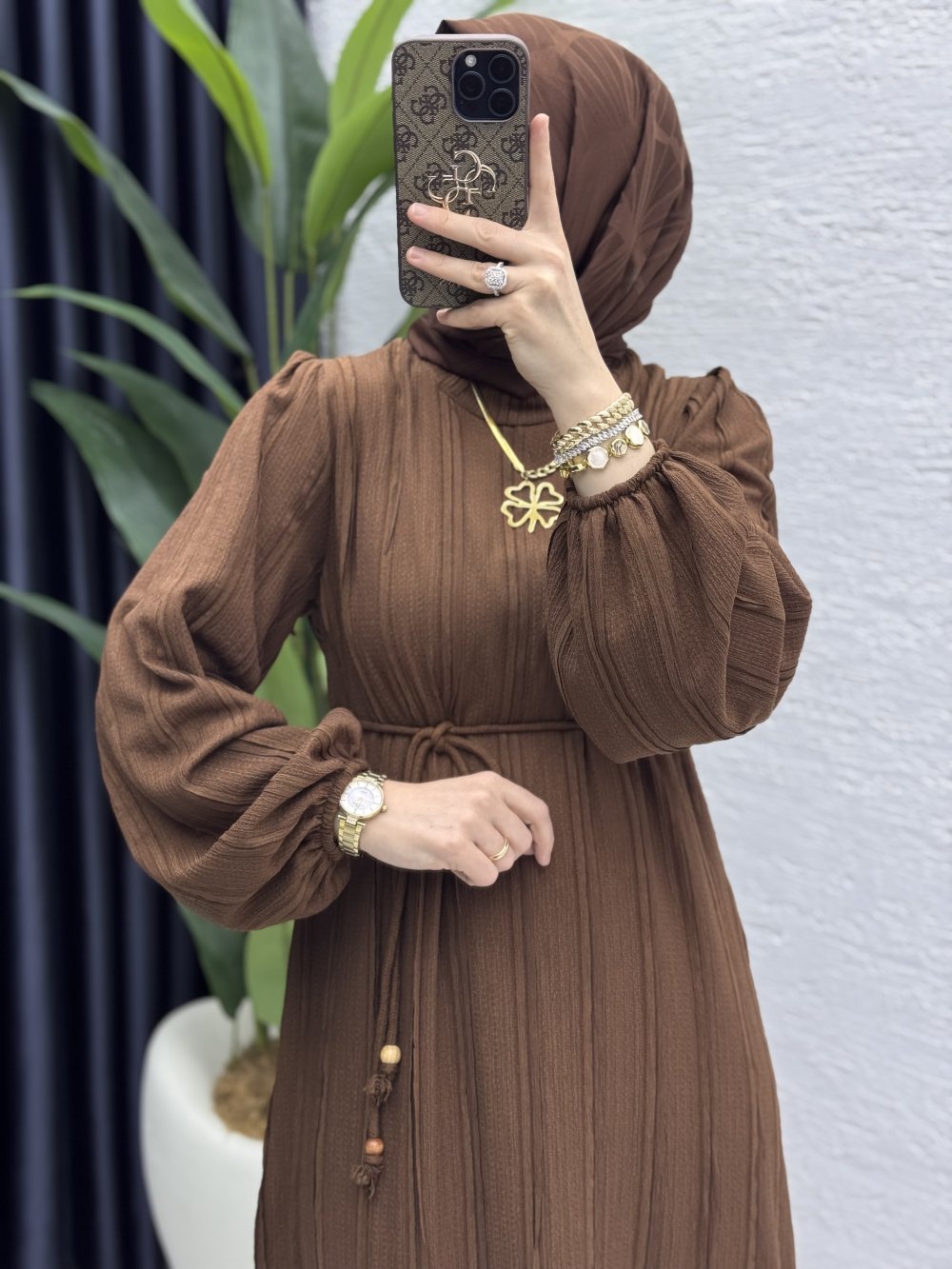 Cevher Elbise Tesettür Giyim  Kahve