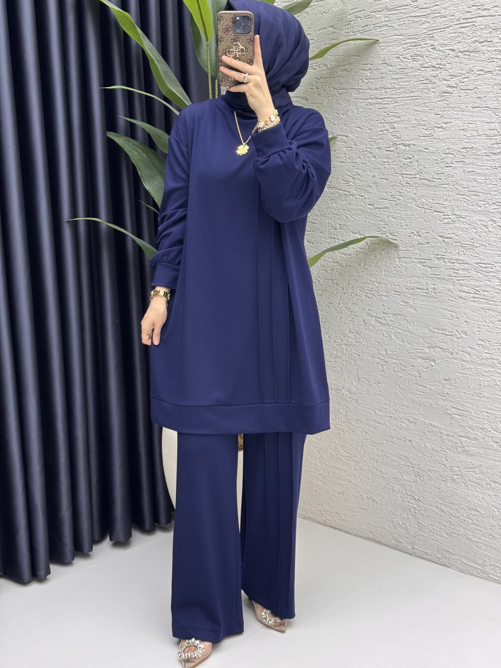 Çımalı Takım Tesettür Giyim  Lacivert
