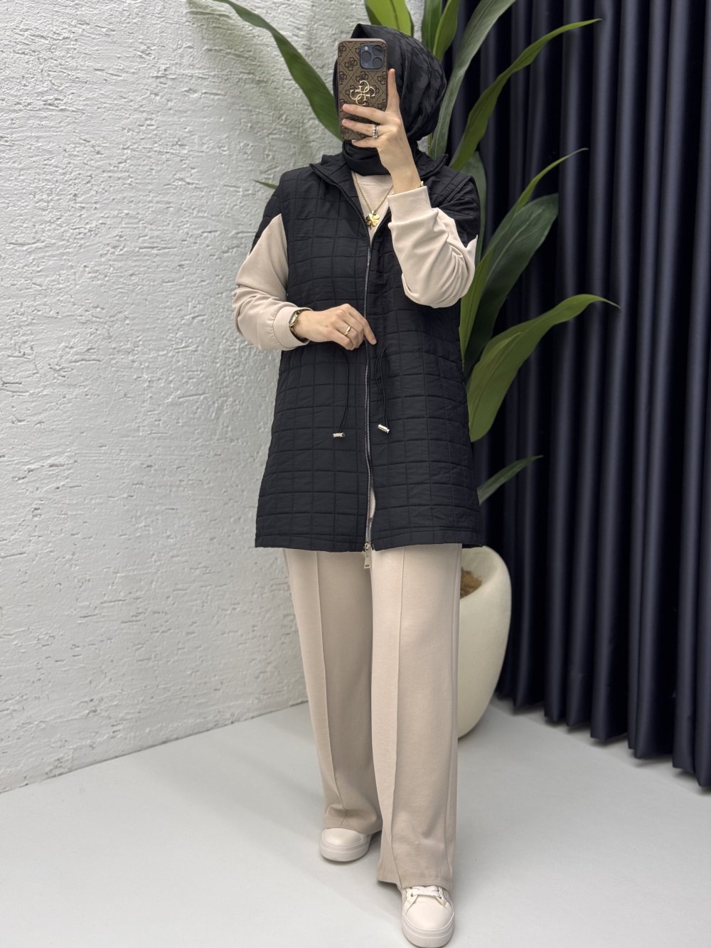 Deniz Üçlü Takım Tesettür Giyim  Siyah