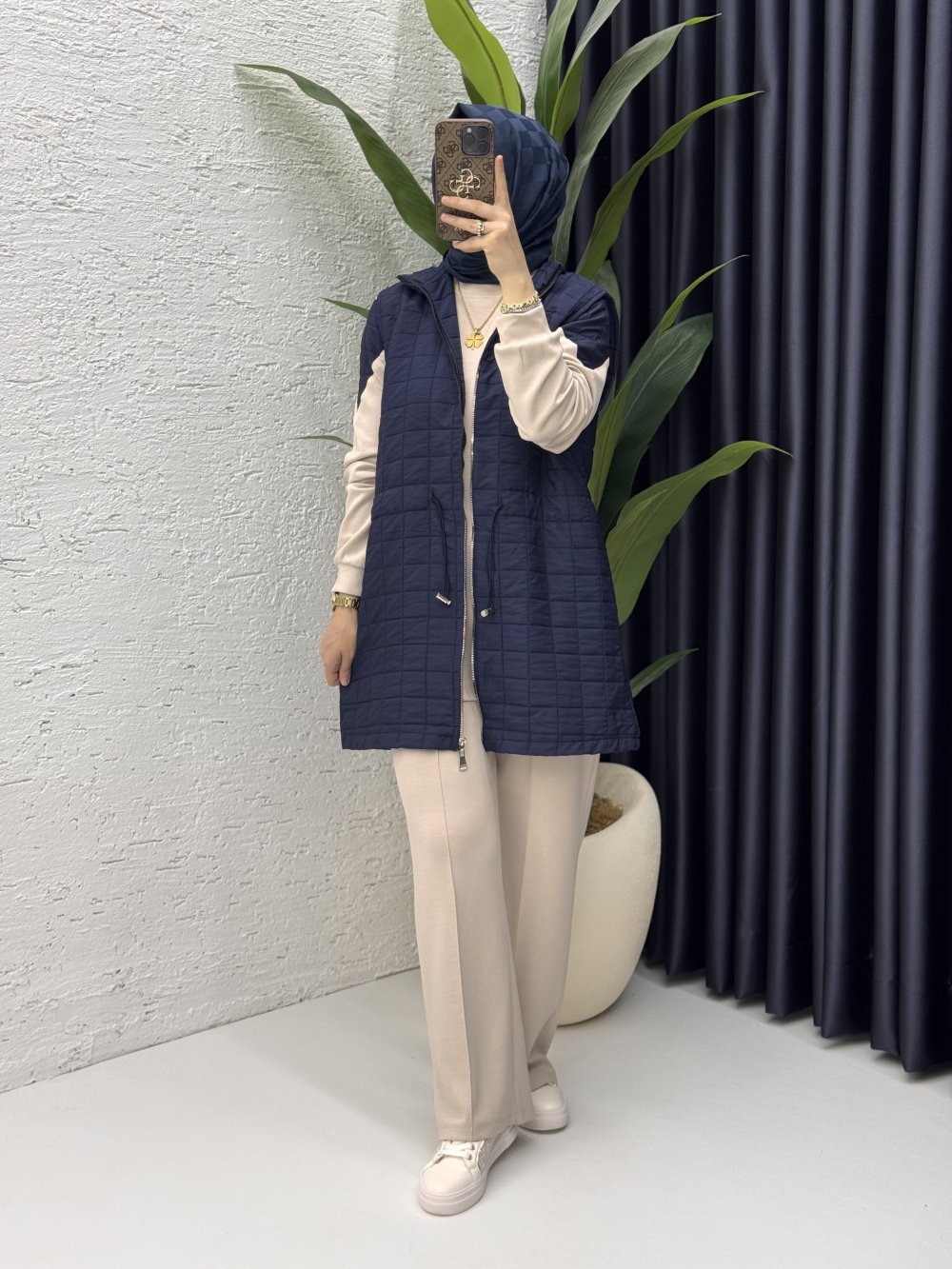 Deniz Üçlü Takım Tesettür Giyim  Lacivert