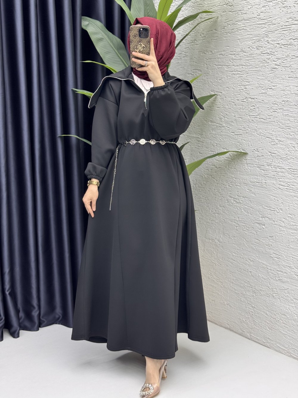 Defne Elbise Tesettür Giyim  Siyah