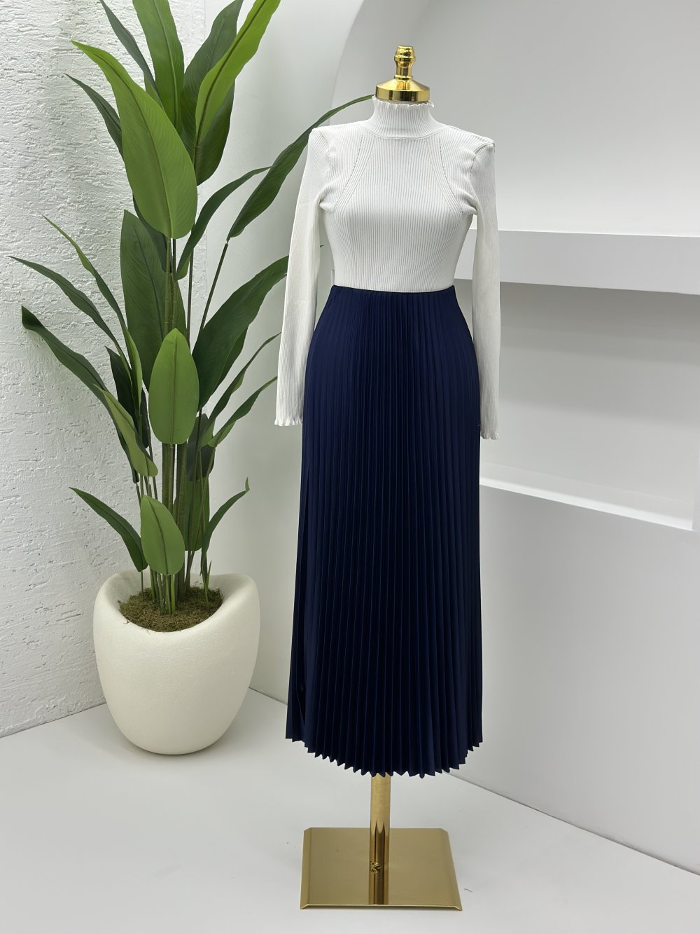 Deri Görünümlü  Lacivert