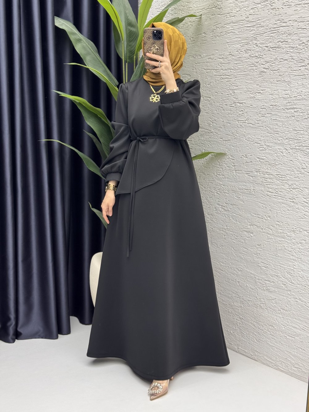 Dila Elbise Tesettür Giyim  Siyah