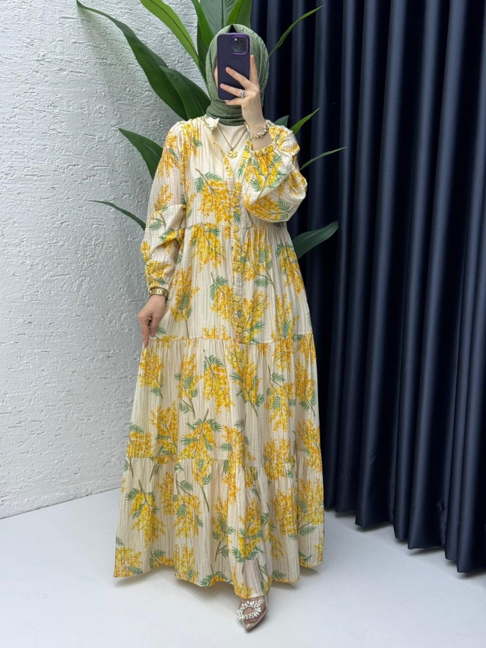 Dilşah Elbise Tesettür Giyim Sarı