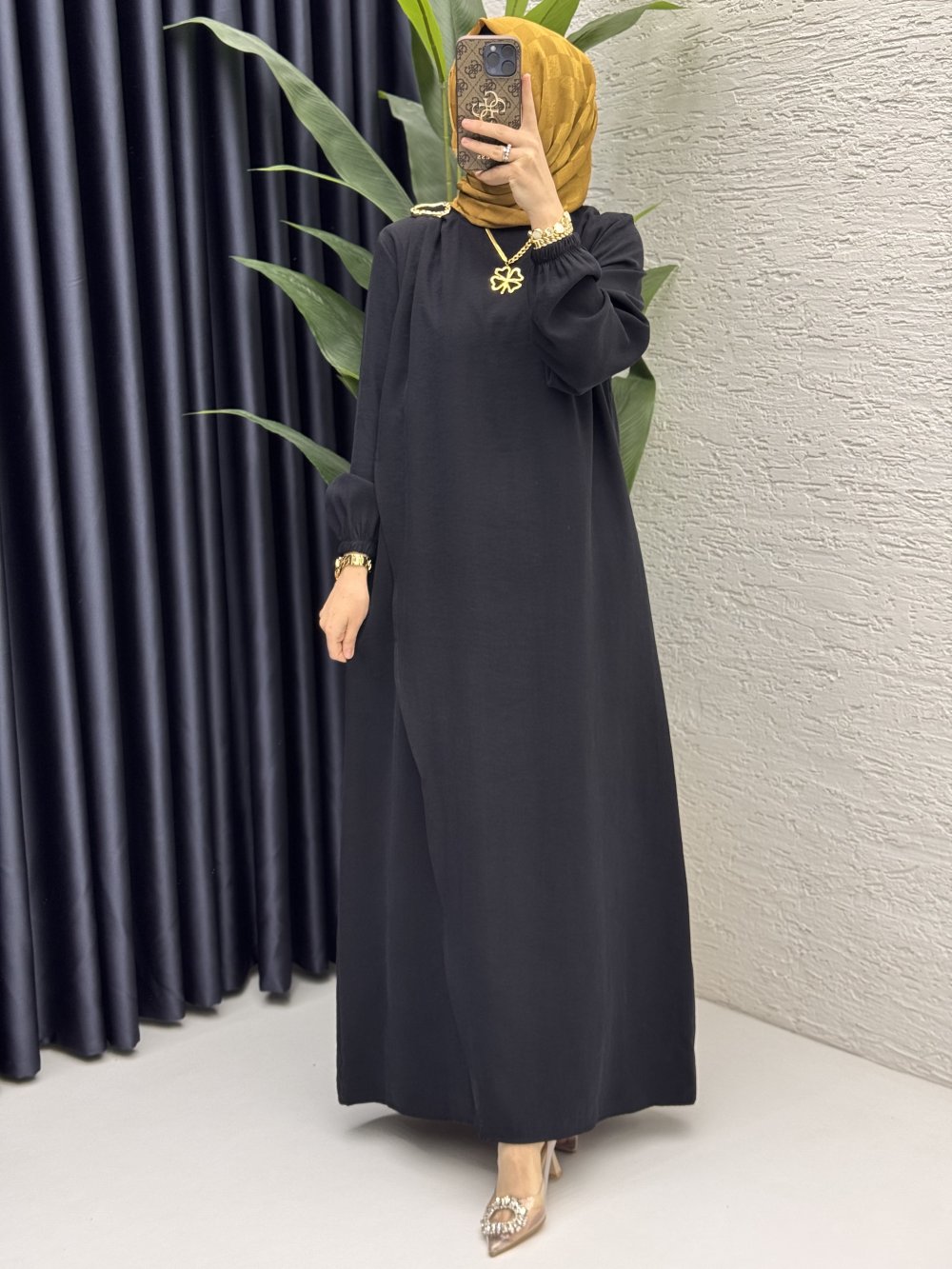 Ecmel Elbise Tesettür Giyim  Siyah