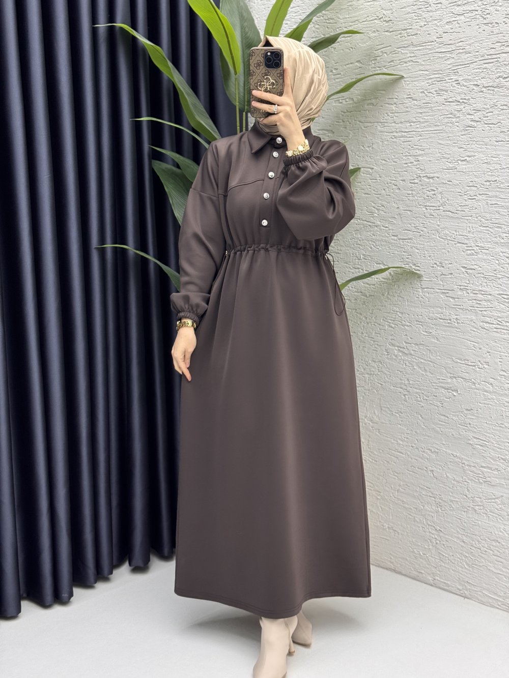 Esma Elbise Tesettür Giyim  Kahve