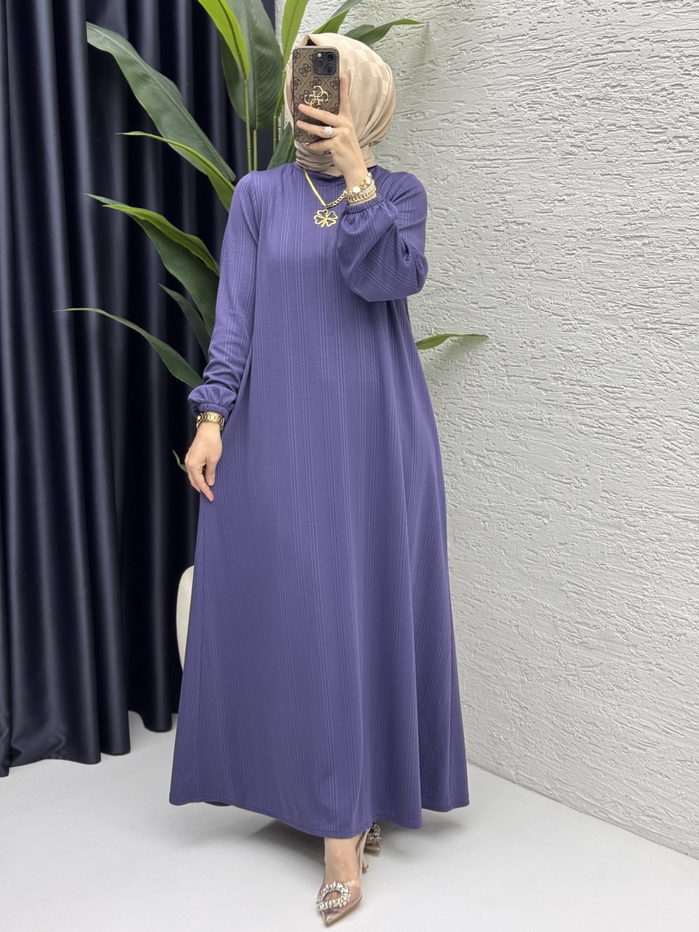 Esme Elbise Tesettür Giyim  Mor