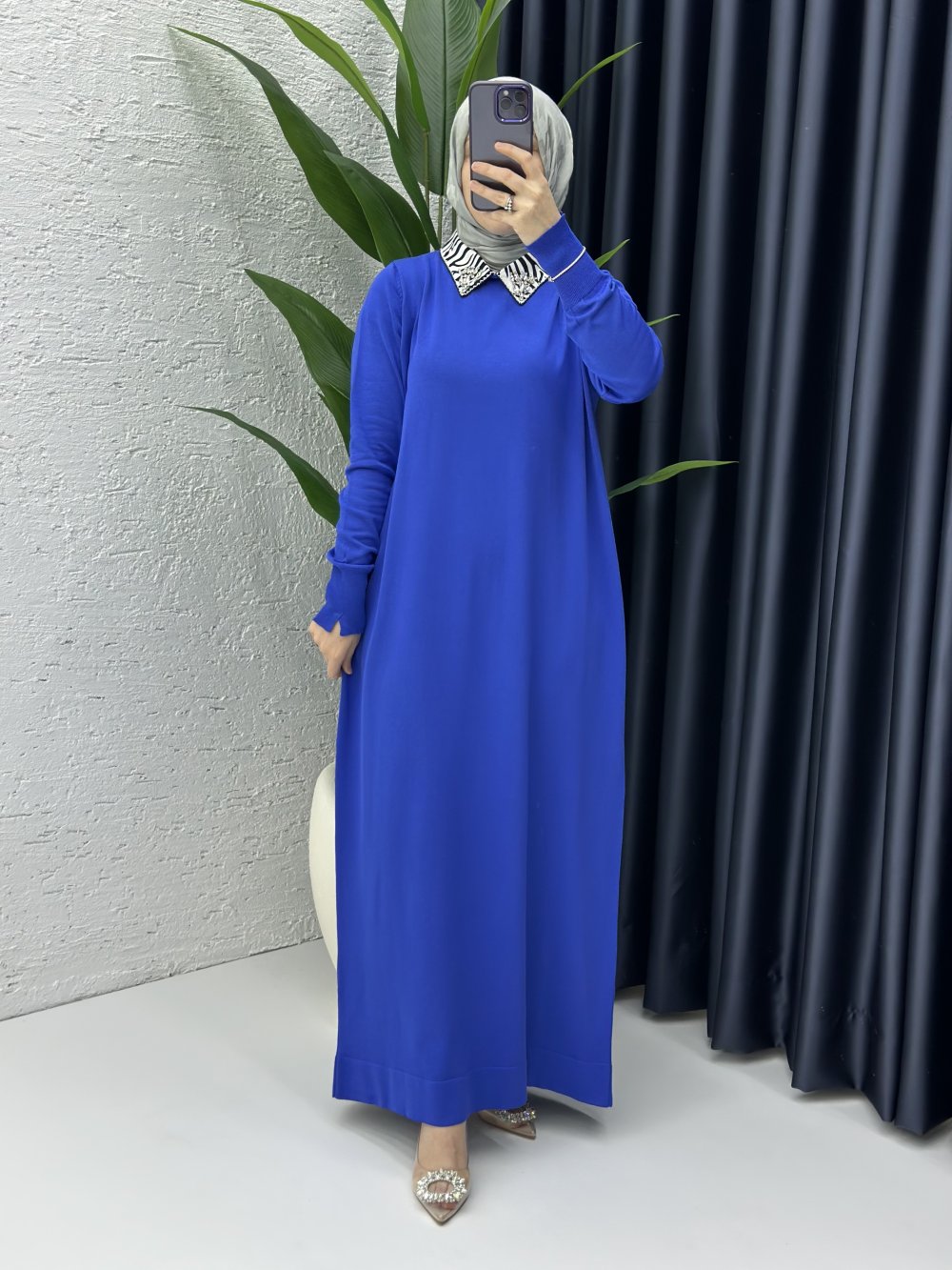 Eylem Elbise Saks Mavisi