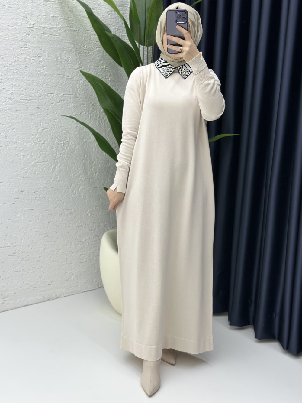 Eylem Elbise Taş Rengi