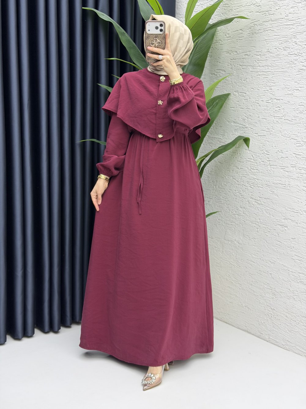 Ferda Elbise Tesettür Giyim  Vişne