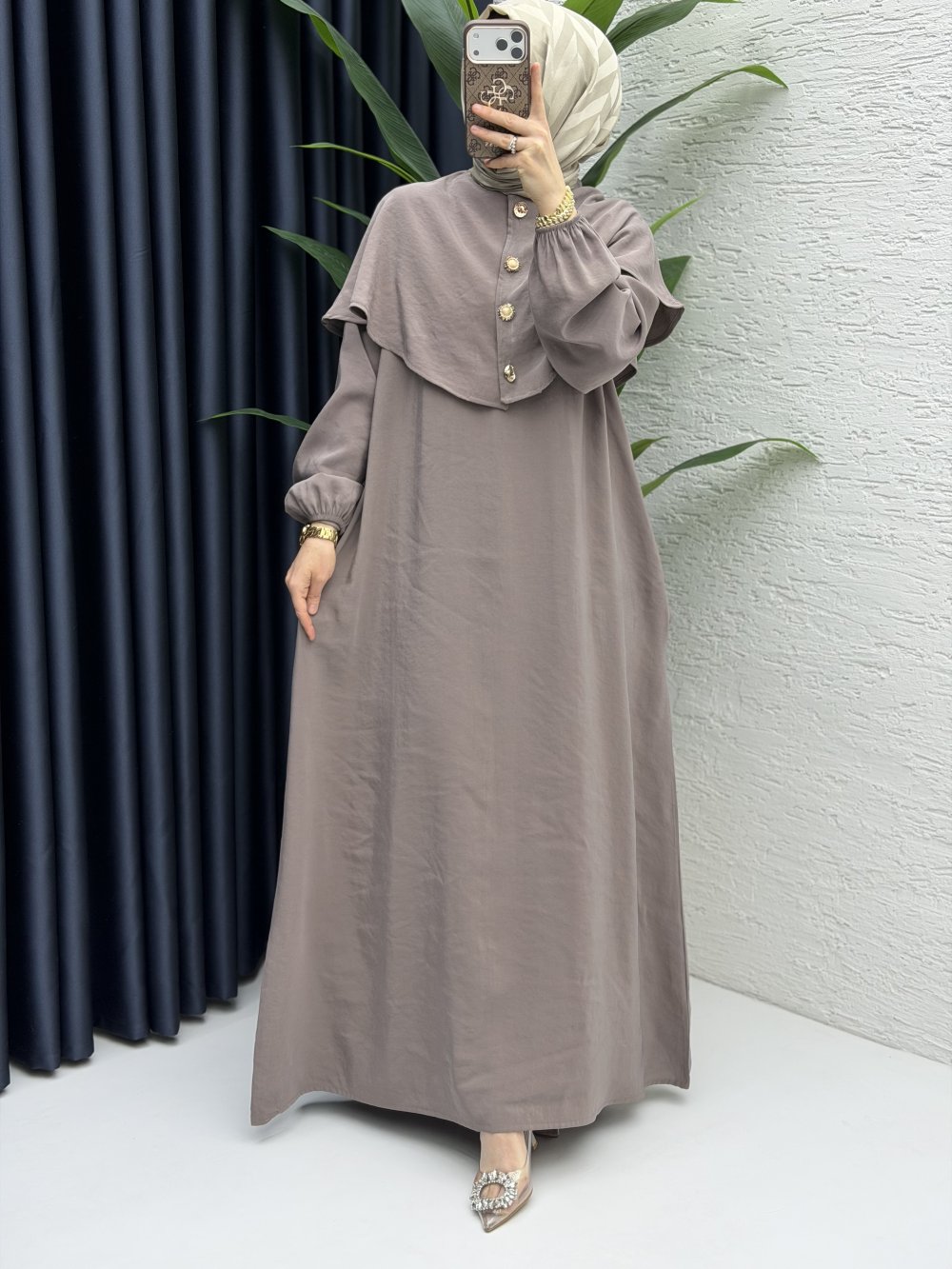 Feriha Bolero Elbise Tesettür Giyim  Vizon