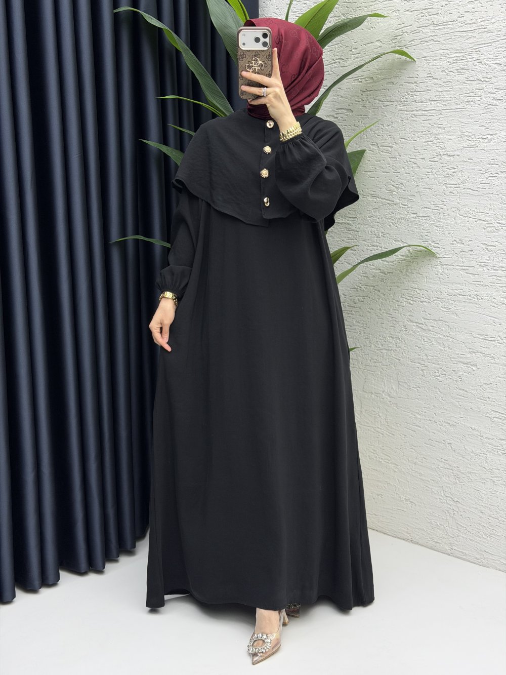 Feriha Bolero Elbise Tesettür Giyim  Siyah