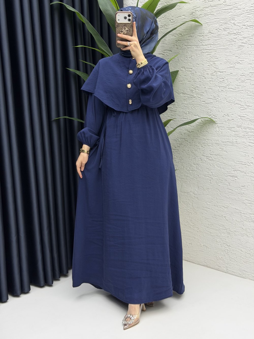 Feriha Bolero Elbise Tesettür Giyim  Lacivert