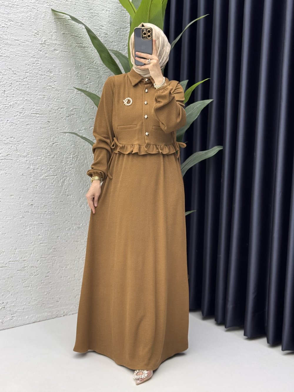 Feriha Elbise Tesettür Giyim  Taba