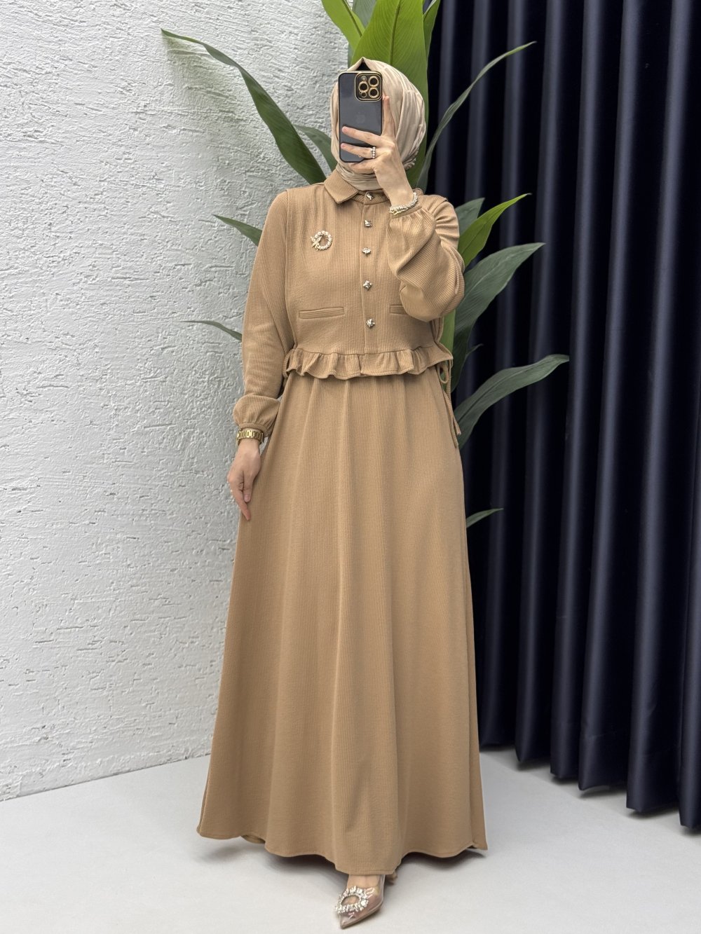 Feriha Elbise Tesettür Giyim  Camel