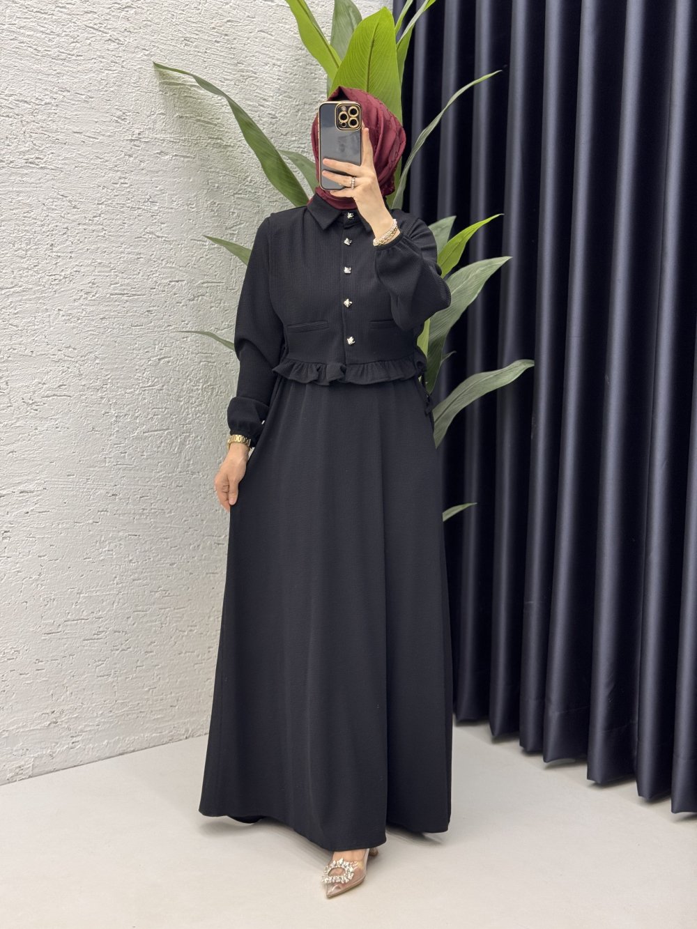 Feriha Elbise Tesettür Giyim  Siyah