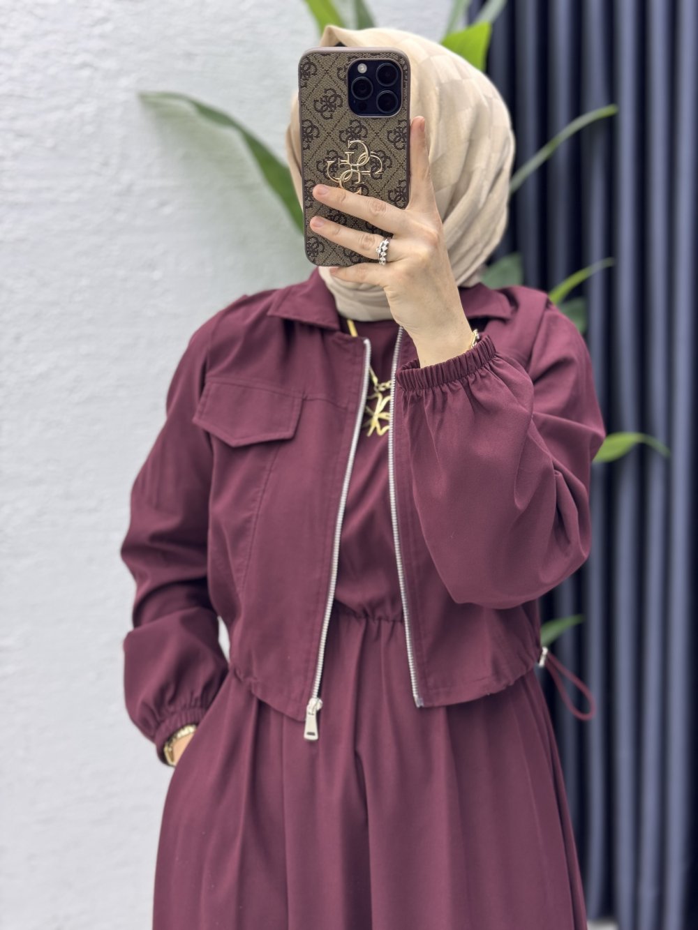 Gökçe Elbise Tesettür Giyim  Mürdüm