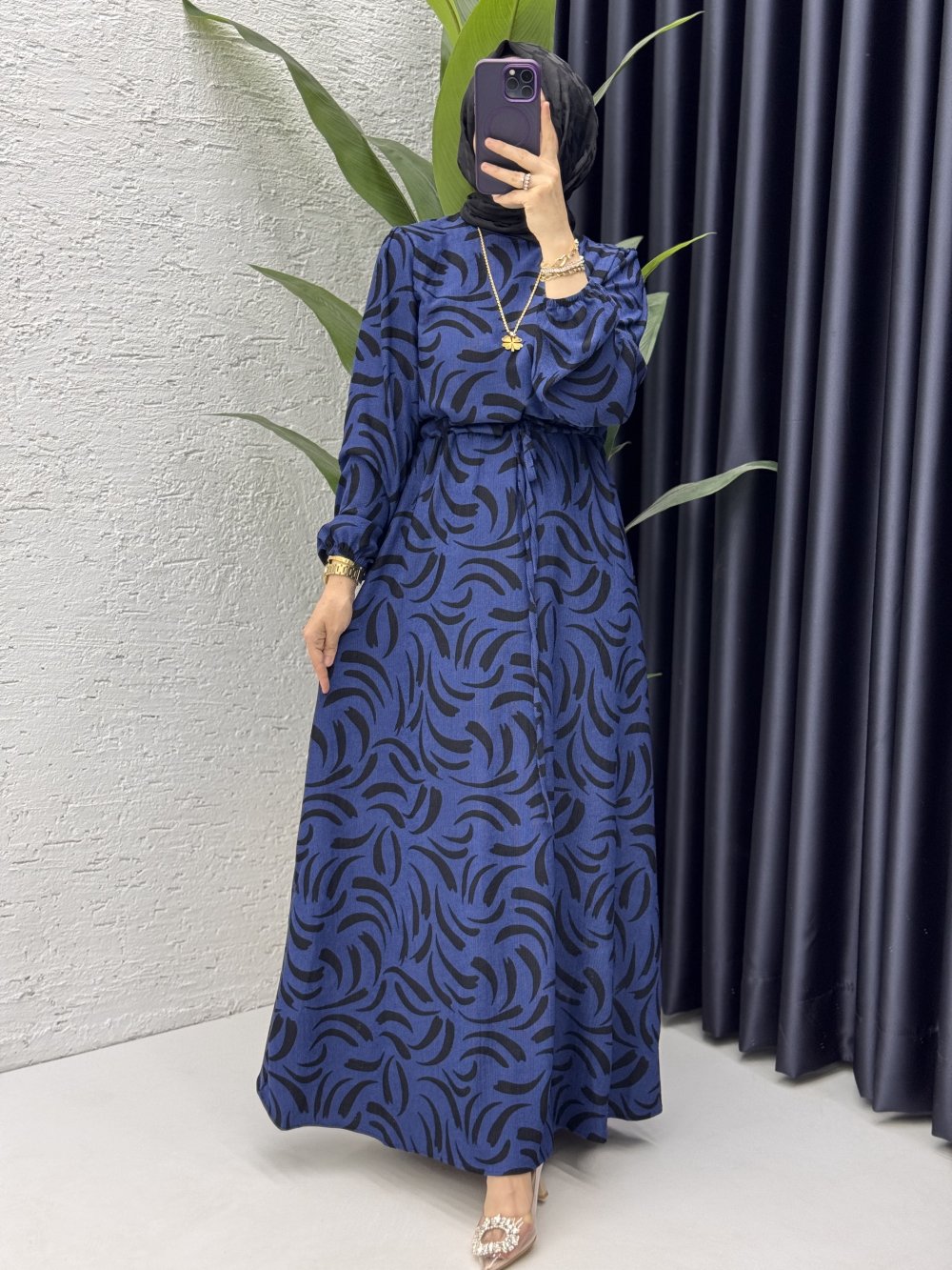 Hanne Elbise Tesettür Giyim Lacivert