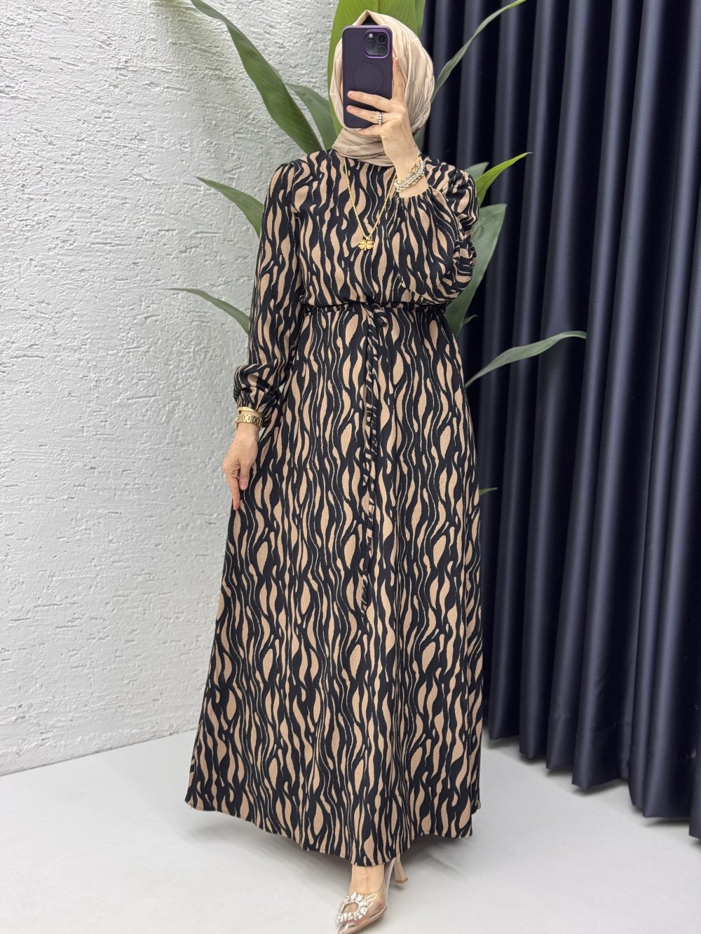 Hanne Elbise Tesettür Giyim Vizon