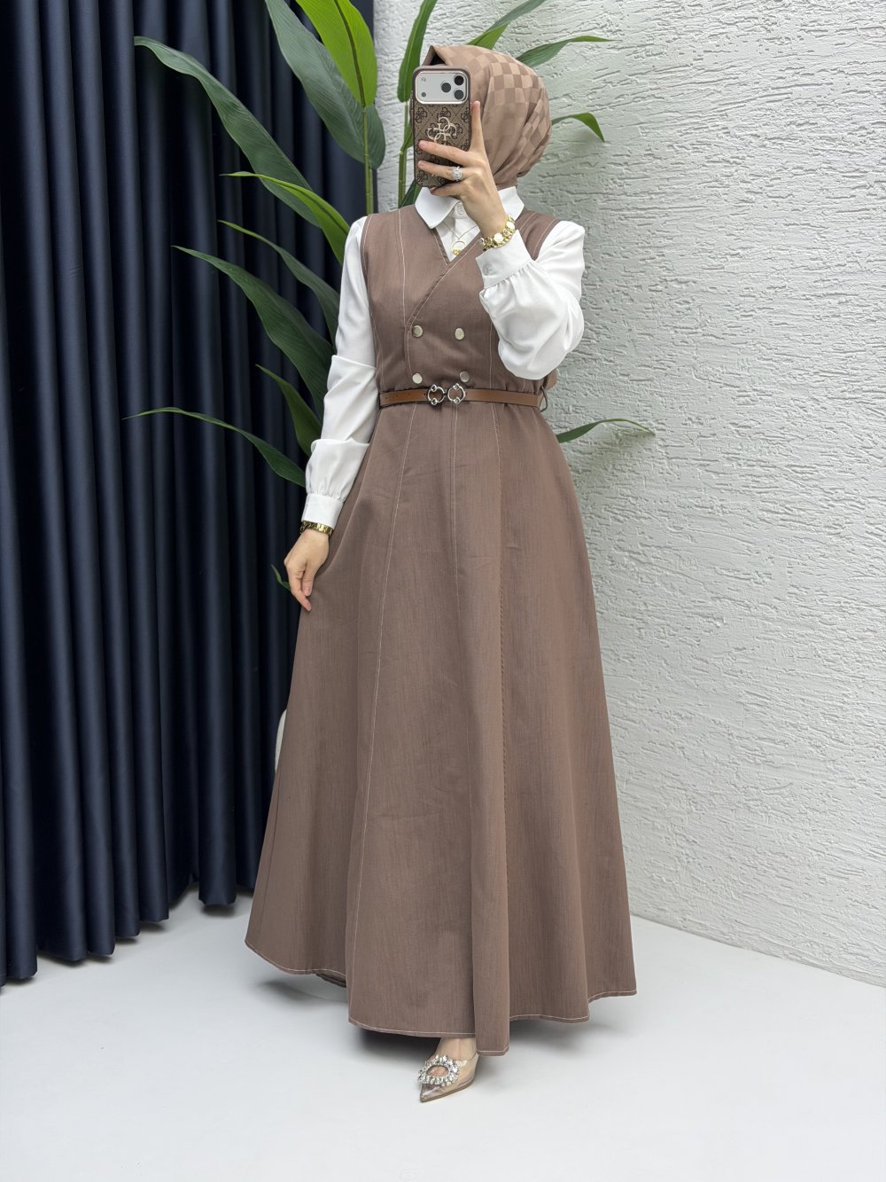 Hatem Kot Jile Tesettür Giyim  Vizon