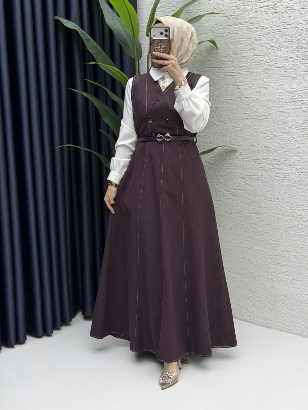 Hatem Kot Jile Tesettür Giyim  Mürdüm