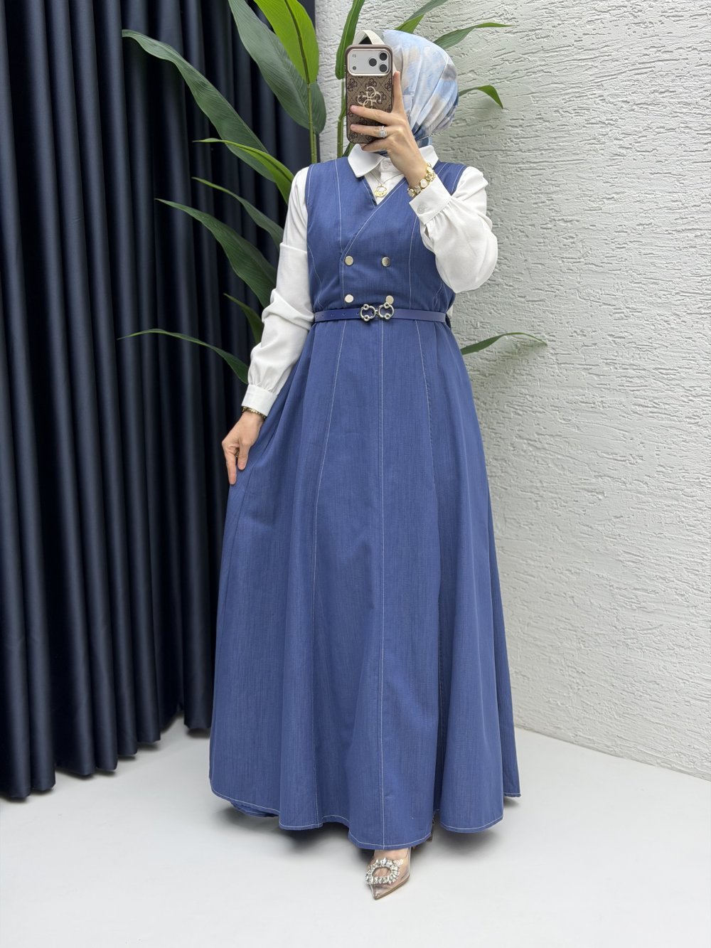 Hatem Kot Jile Tesettür Giyim Mavi