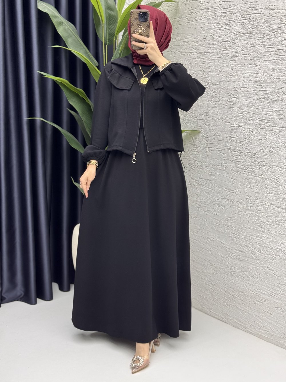 Hazal Elbise Takım Siyah