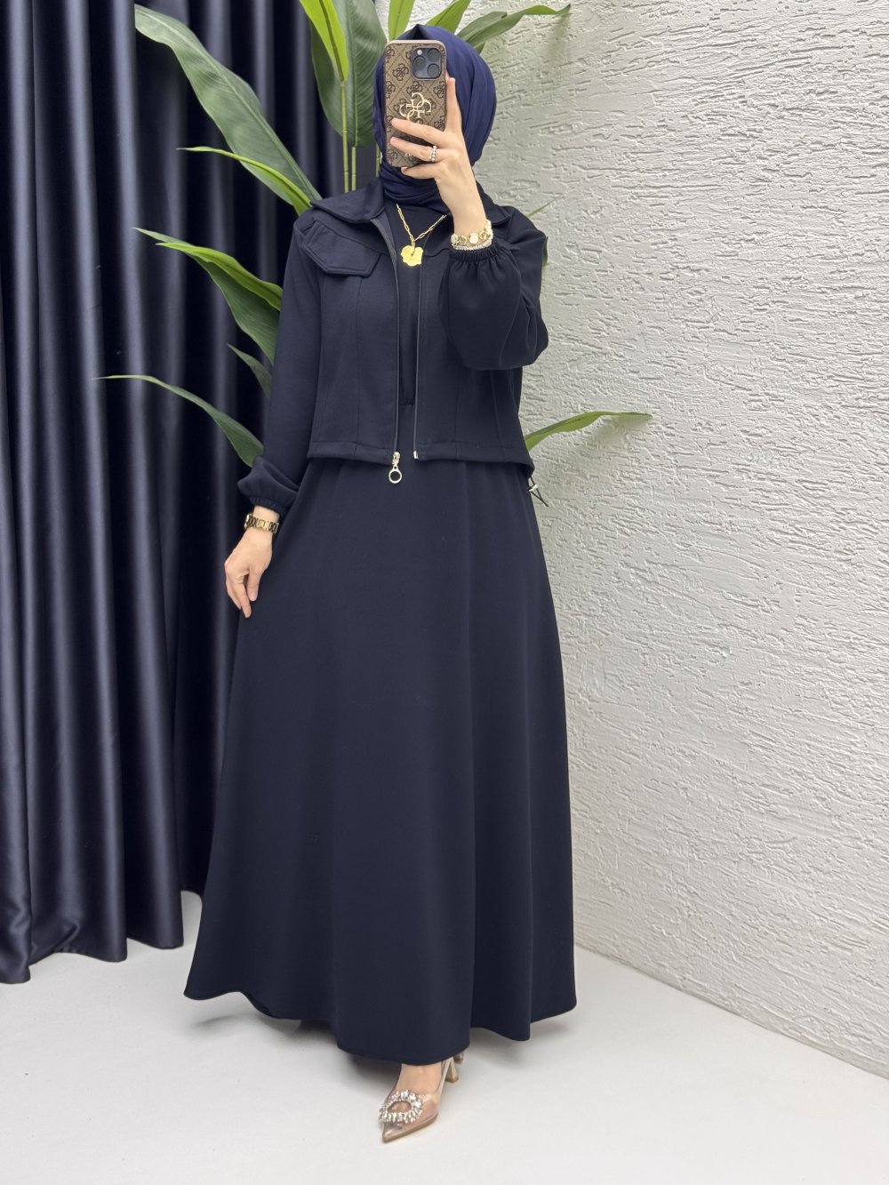 Hazal Elbise Takım Koyu Lacivert