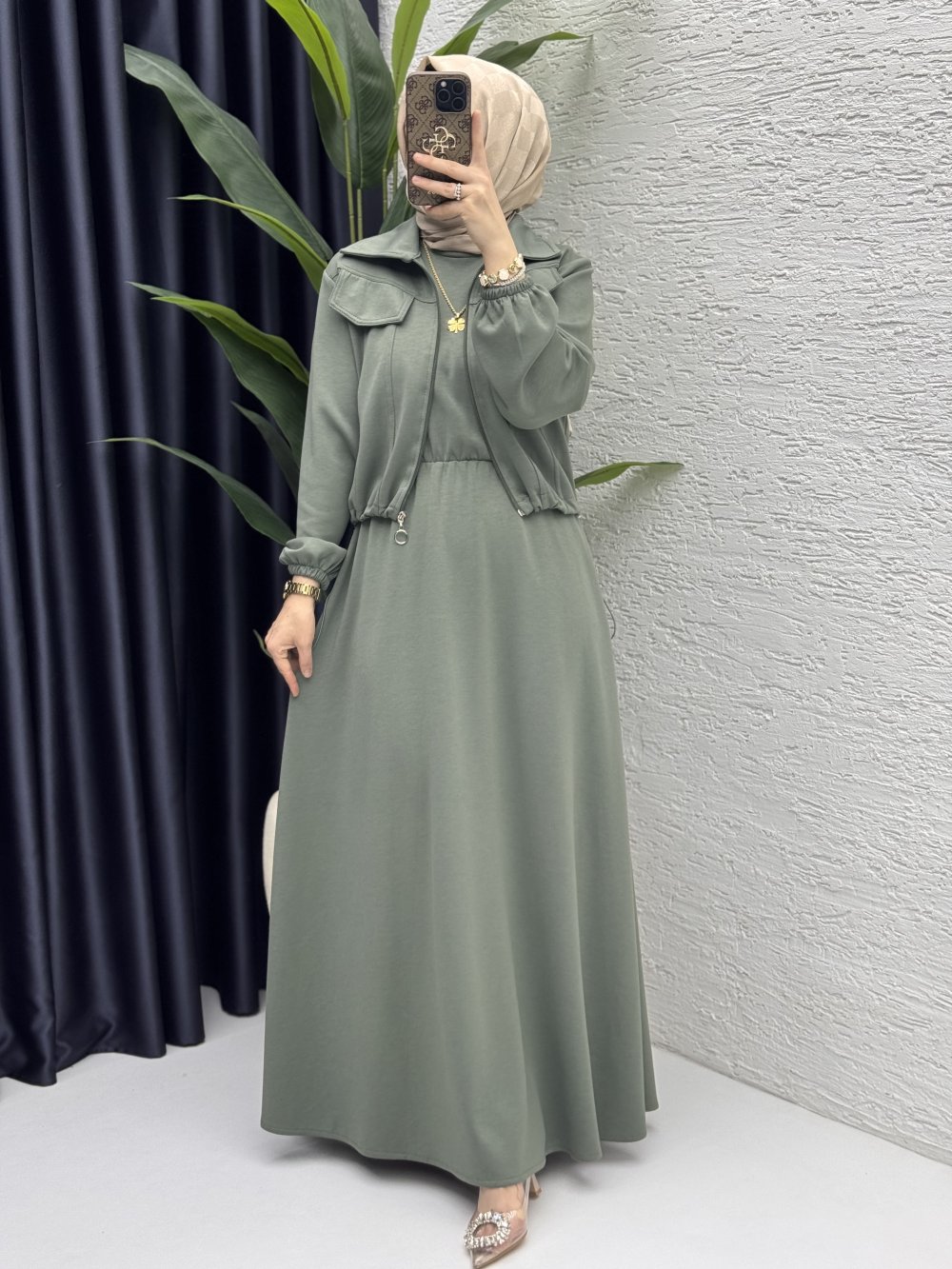 Hazal Elbise Takım  Çağla Yeşili