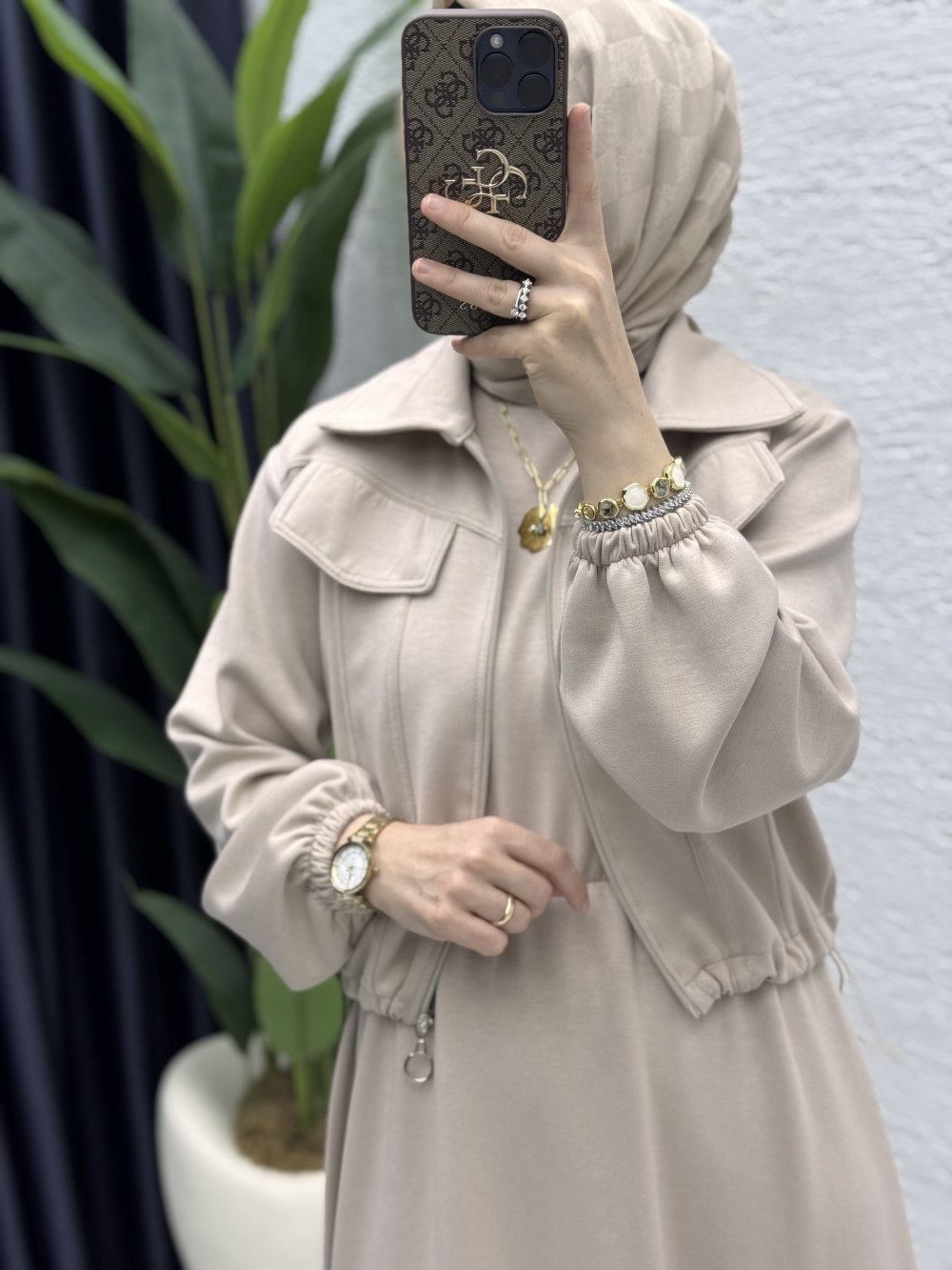 Hazal Elbise Takım  Taş Rengi