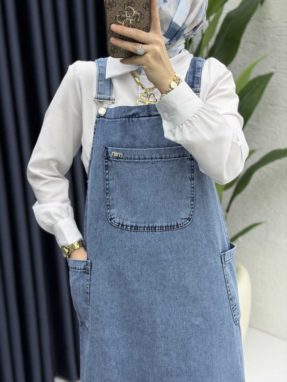 Hazen Kot Jile Tesettür Giyim  Mavi